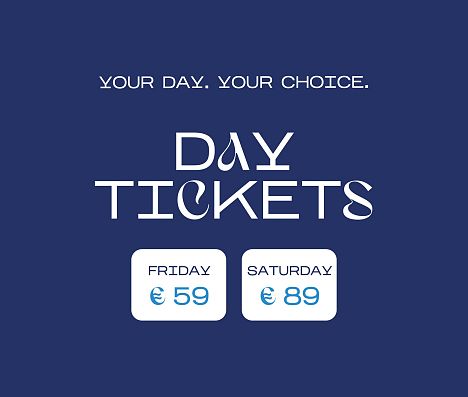 Ein Bild zur Bewerbung der Day Tickets beim SNOW FESTIVAL Flachau 2026. Es gibt einzelne Tickets für Freitag und Samstag.